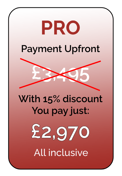 Fees: PRO Track Upfront