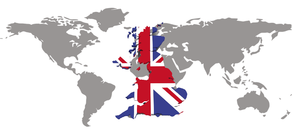 World Map with UK superimposed World Map with UK superimposed