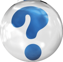 Blue question mark in circle