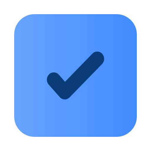 Blue tick in blue square Blue tick in blue square