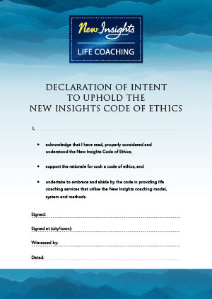 Screenshot of the New Insights Code of Ethics Declaration New Insights Code of Ethics