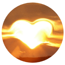 Heart shaped sun circular crop
