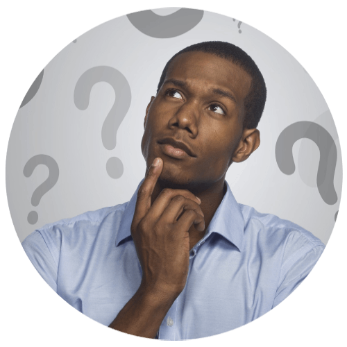 man thinking circular image man thinking circular image