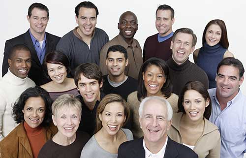 happy, smiling people