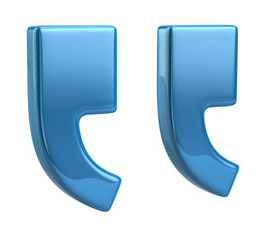 Quote marks blue Quote marks blue