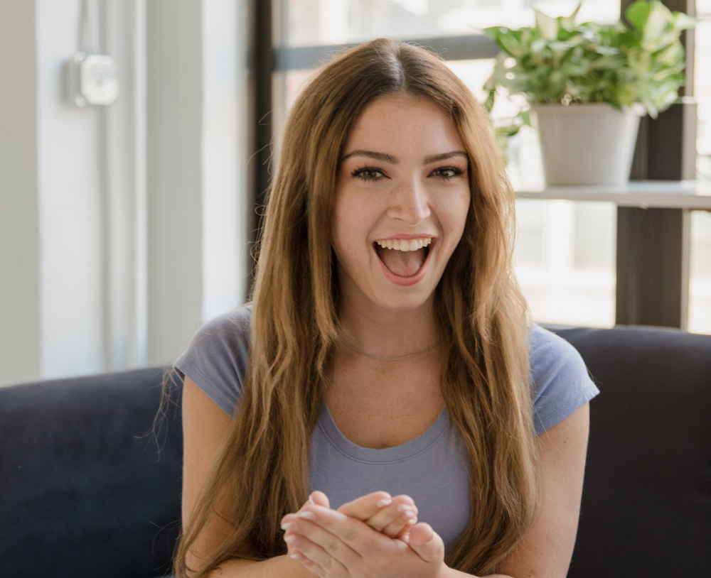 Woman happy and excited
